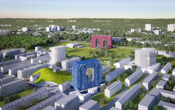 Visionsbild der beiden Hochpunkt Häuser M und O auf Franklin