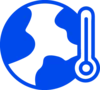 Weltkugel mit Thermometer