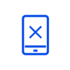 Icon Smartphone mit X drin