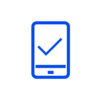 Icon Smartphone mit Haken